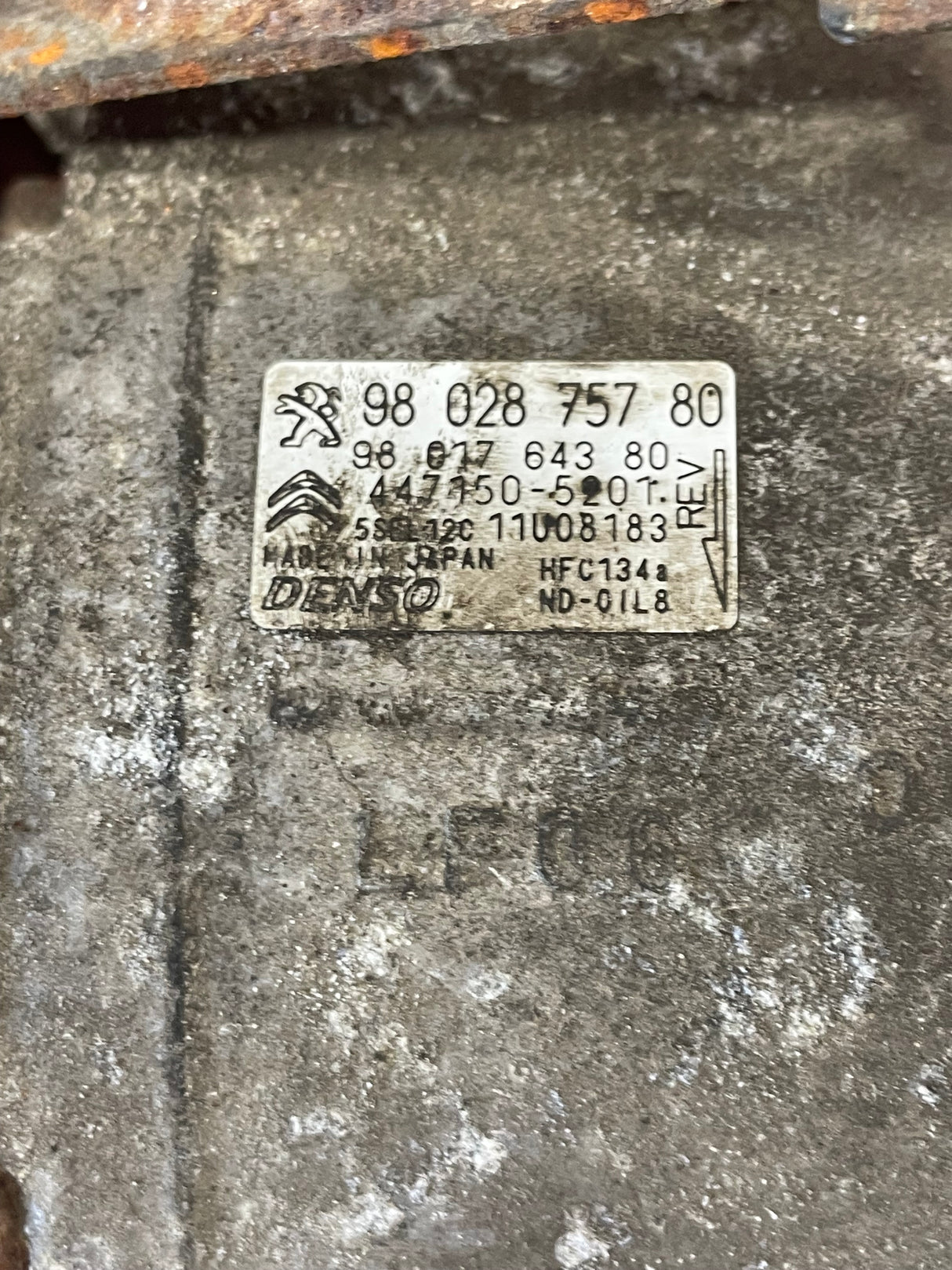 Citroen Berlingo/Peugeot Partner AIR CONDITIONING PUMP (2Pin) 2008-2016 P/N 9802875780 - 5