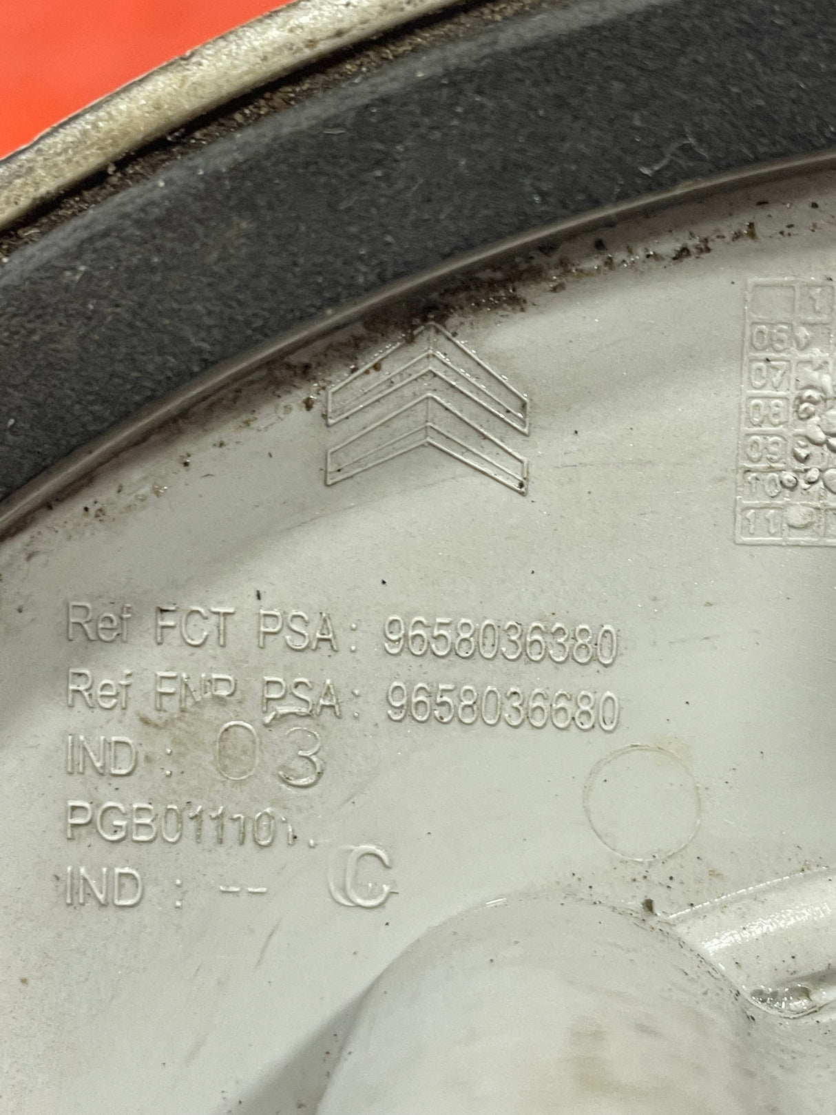 Citroen Dispatch Mk2 WHEEL CENTER CAP 2010-2018 P/N 9658036380