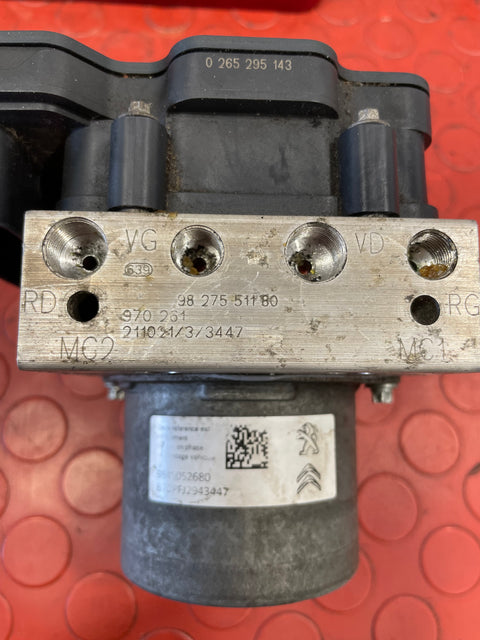 Citroen Berlingo/Peugeot Partner/Vauxhall Combo/Toyota Proace City ABS PUMP / BRAKE CONTROL MODULE w/ Bracket 2019-2024 P/N 9827551180 /  3330A20009 / 0265956944 / 9845052680
