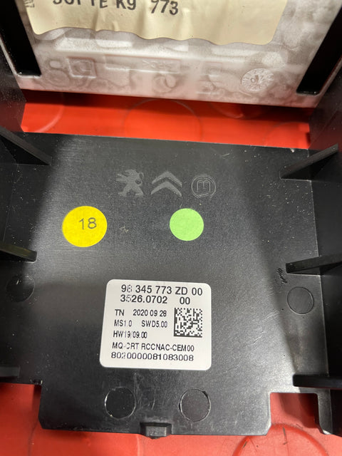 Peugeot Partner/Citroen Berlingo/Vauxhall Combo/Toyota Proace City  MULTI-FUNCTION RADIO TOUCH SCREEN 2019-2024 P/N 98345773ZD