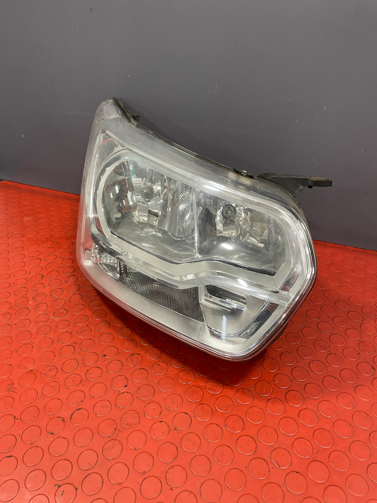 Ford Transit HEADLIGHT HALOGEN BULB with LED DRL CHROME Driver's Side 2013-2018 P/N BK3113D152AE / BK3113D152B