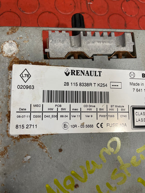 Renault Master/Vauxhall Movano/Nissan NV400 RADIO STEREO HEAD UNIT BOSCH 2014-2021 P/N 281158338R