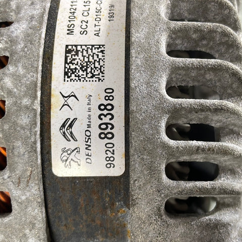 Citroen Berlingo/Dispatch /Peugeot Partner/Vauxhall Combo/Toyota Proace City ALTERNATOR 1.5 2019-2024 P/N 9820893880