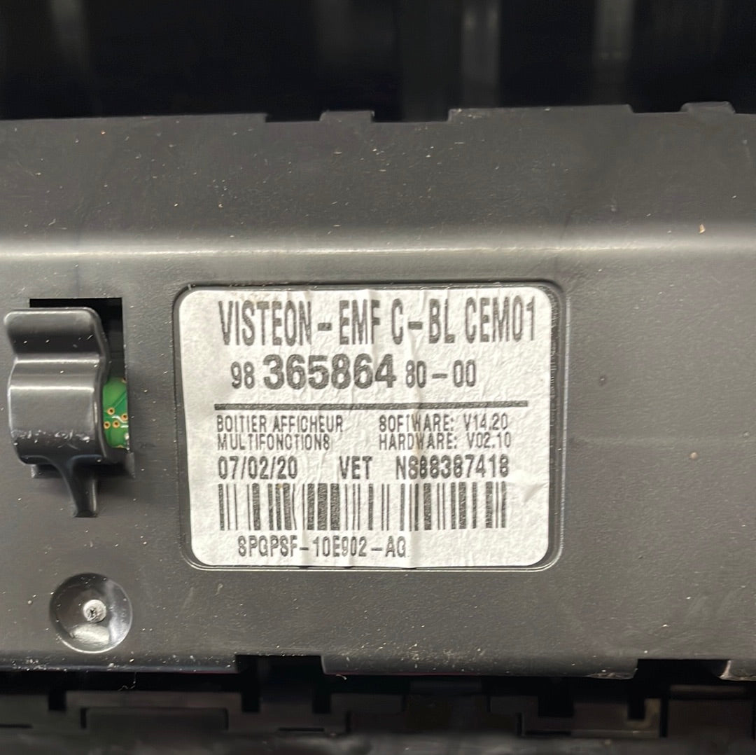 2020 Vauxhall Vivaro Radio screen, head-unit and controls