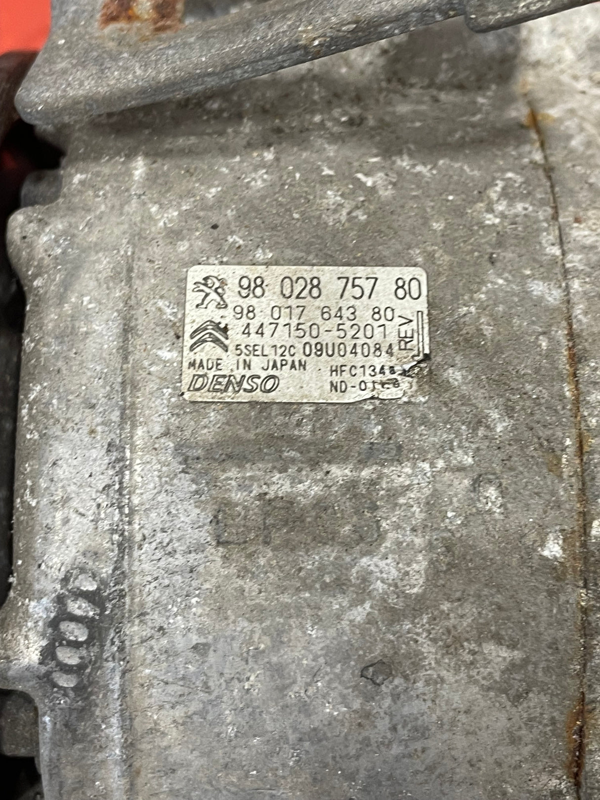 Citroen Berlingo/Peugeot Partner AIR-CON PUMP (2Pins) 2008-2016 P/N 9802875780