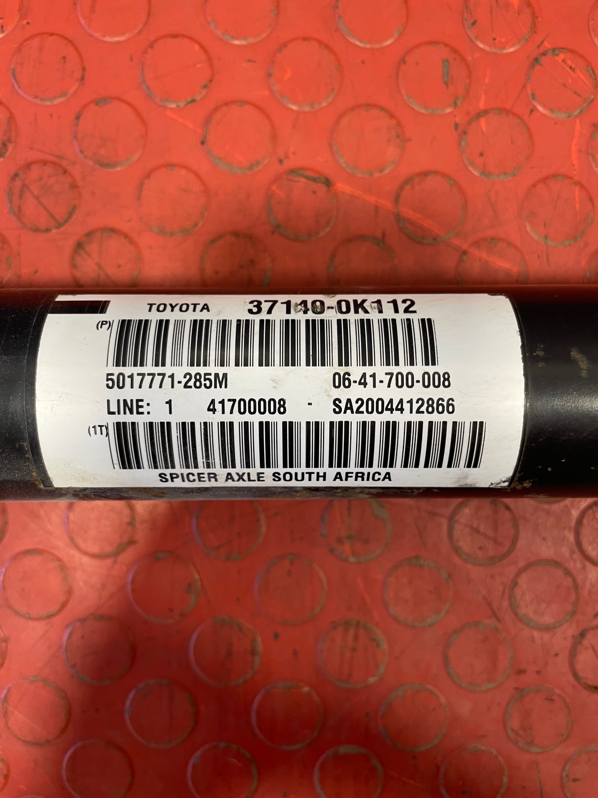 Toyota Hilux FRONT PROPSHAFT MANUAL 2.4 2015-2022 P/N 37140-0K112