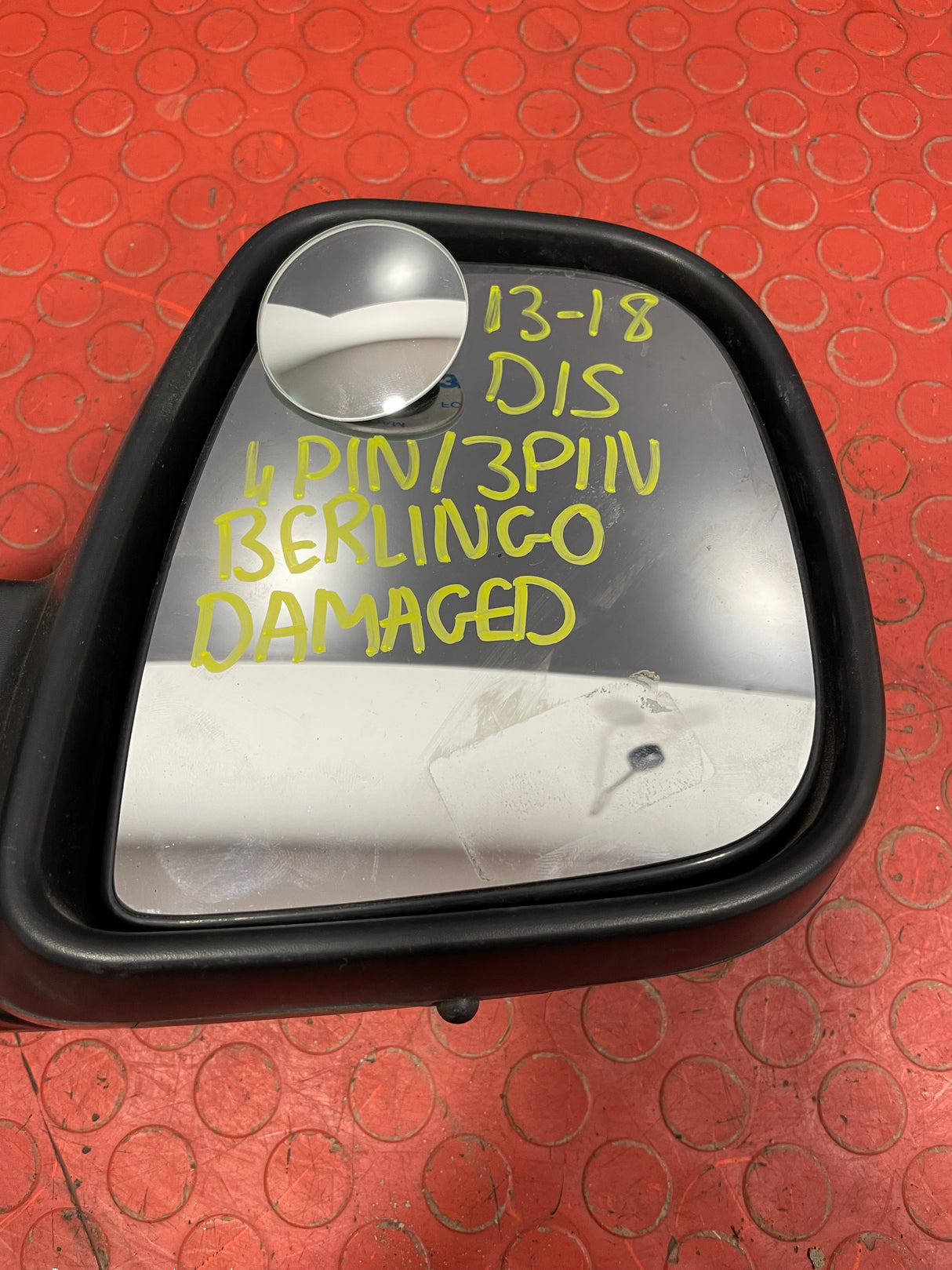**DAMAGED** Citroen Berlingo/Peugeot Partner WING MIRROR Driver Side 4 PIN / 3 PIN (Broken Folding Joint) 2013-2018 P/N 96777525XT - 3