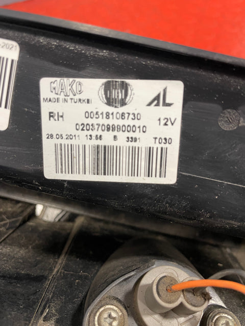 Fiat Doblo TAILLIGHT DRIVER SIDE 2010-2021 P/N 00518106730 - 2