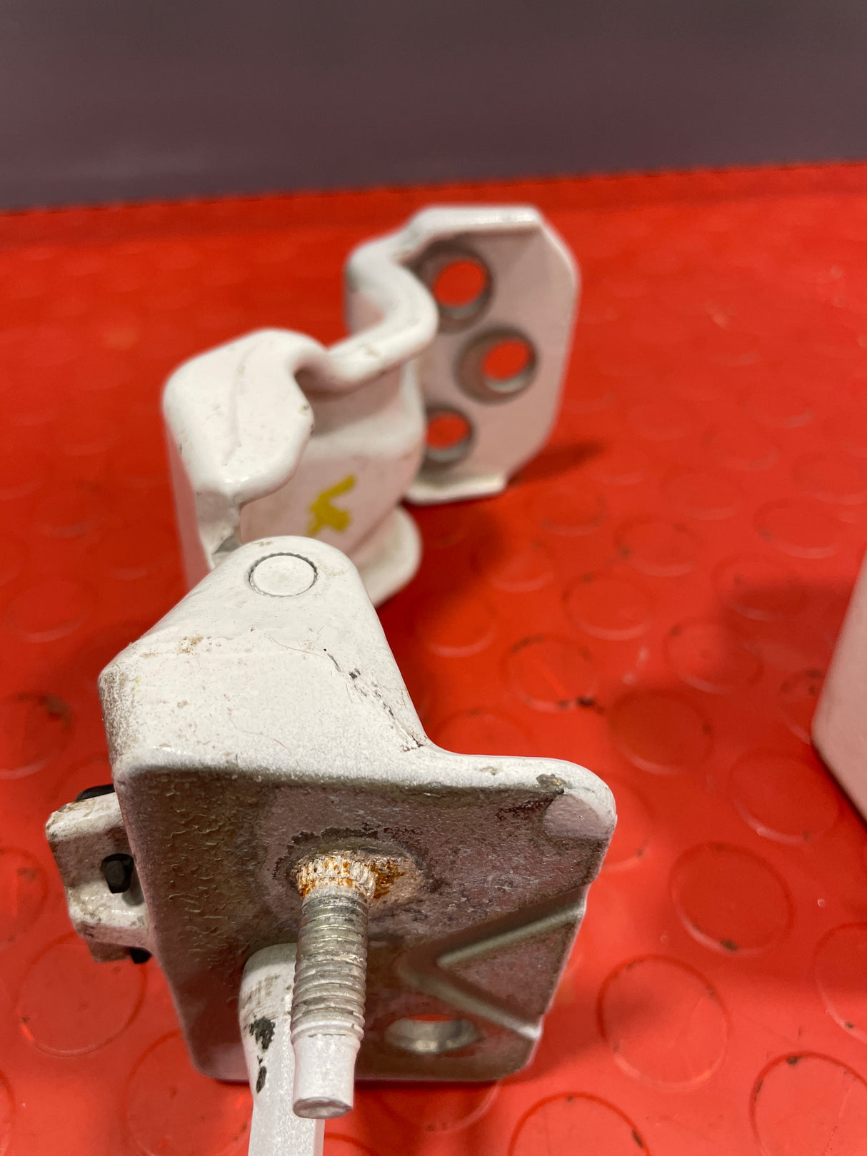 Ford Transit MK8 REAR DOOR HINGES Upper and Lower Pair White 2016-2023 P/N HK31V429A15