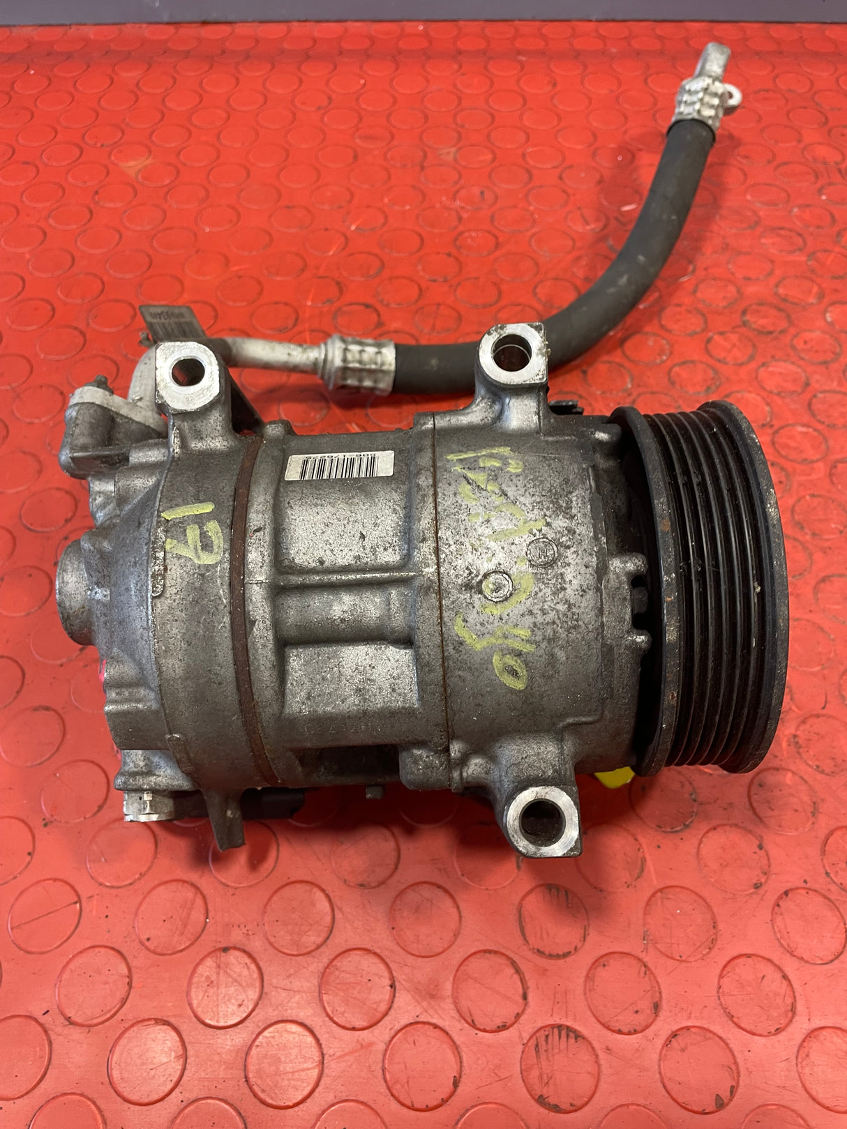 Citroen Berlingo/Peugeot Partner AIR CONDITIONING PUMP (2Pin) With Hoses (Damaged Pulley) 2008-2016 P/N 9802875780 - 11