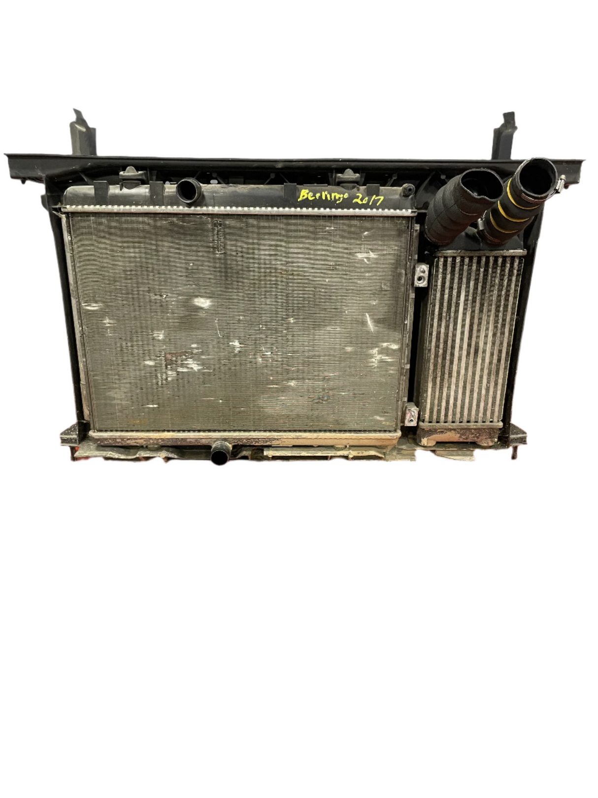 Peugeot Partner/Citroen Berlingo COMPLETE SLAM PANEL w/ RADIATOR,AC CONDENSER,FAN,RESISTOR,INTERCOOLER, & SIDE COVER MK2 1.6 HDI 2016-2018 P/N 9682720580 - 1